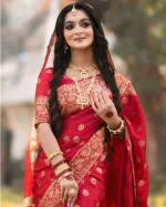 সিল্ক স্কিন প্রিন্ট শাড়ি, ম্যাচিং ব্লাউজ পিস, 6 রং