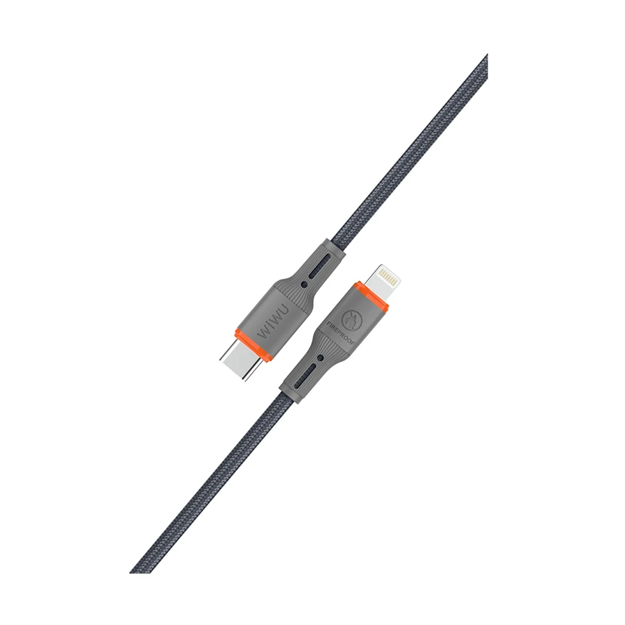 WiWU FlameGuard Wi-C097 27W USB-C to Lightning Cable 1.2 Meter Gray
