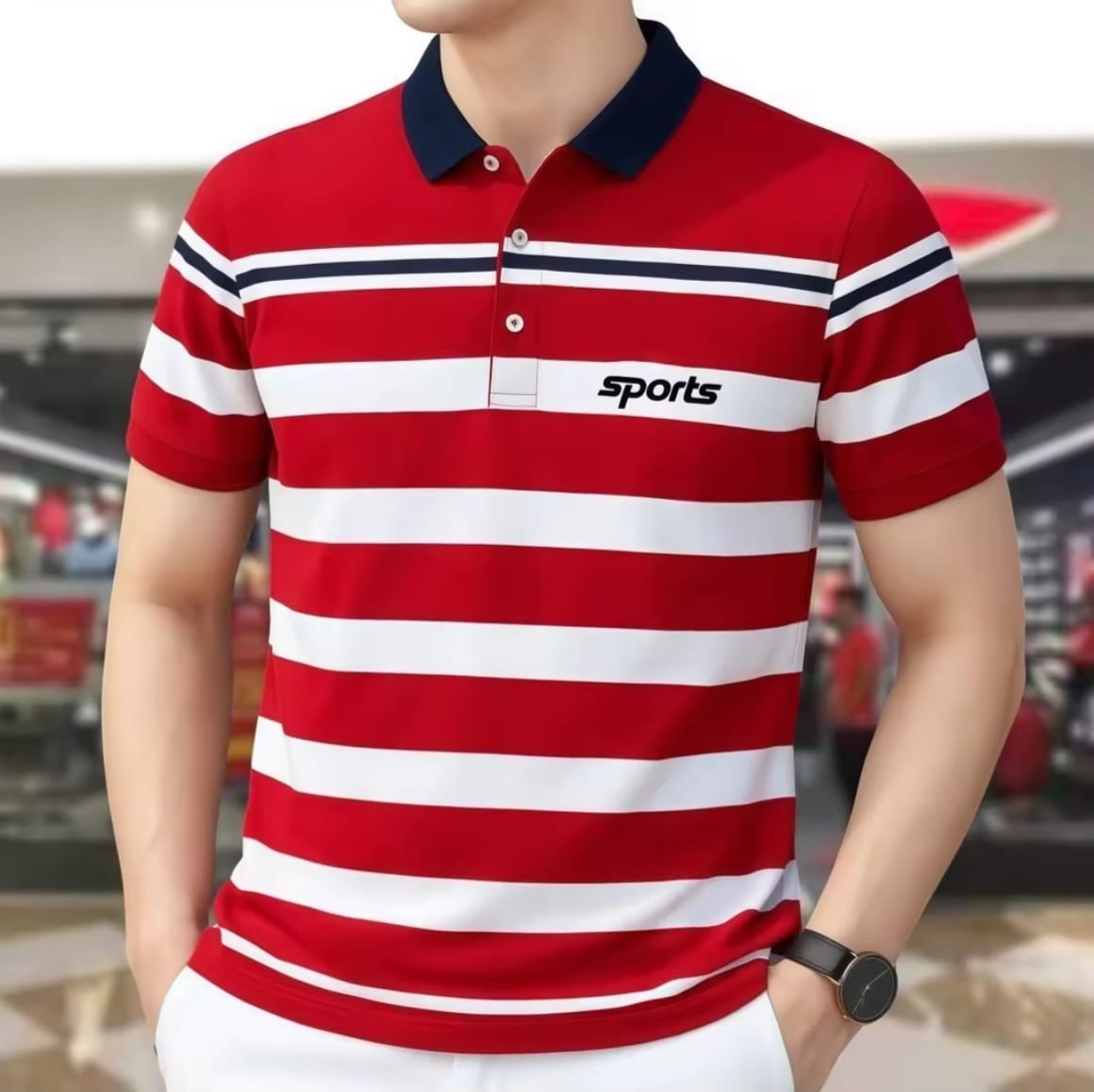 ছেলেদের স্ট্রাইপ PK কটন পোলো শার্ট, 210 GSM, 3 রঙে