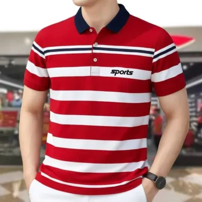 ছেলেদের স্ট্রাইপ PK কটন পোলো শার্ট, 210 GSM, 3 রঙে