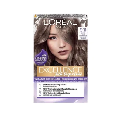 L'Oreal Excellence অ্যাশ সুপ্রিম চুলের রং - 9.11 সিলভার অ্যাশ