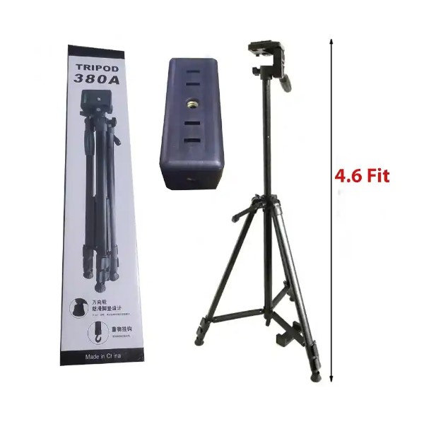 ট্রাইপড 380A ক্যামেরা স্ট্যান্ড উইথ ফোন হোল্ডার
