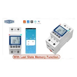 TOMZN TOVA-63T Wi-Fi সার্কিট ব্রেকার 63A, এনার্জি মিটার ও লিকেজ প্রোটেকশন – সাদা ডিসপ্লে
