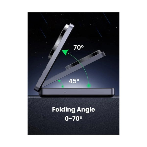 Ugreen MagFlow W706 20W Qi2 2-in-1 ম্যাগনেটিক ওয়্যারলেস চার্জার উইথ স্ট্যান্ড