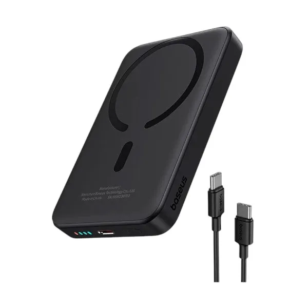 Baseus Magnetic Mini Air P10059001113-00 10000mAh 20W ম্যাগনেটিক ওয়্যারলেস পাওয়ার ব্যাংক, কালো