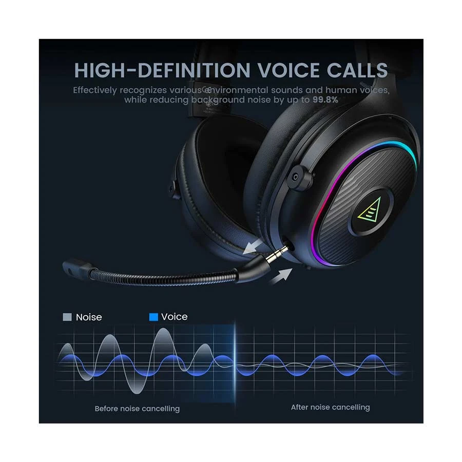 EKSA Mako BT Black Bluetooth Over-Ear Gaming Headphone
