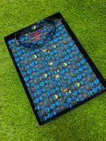 Men's Snap Button Cotton Panjabi with Digital Print, M to XL