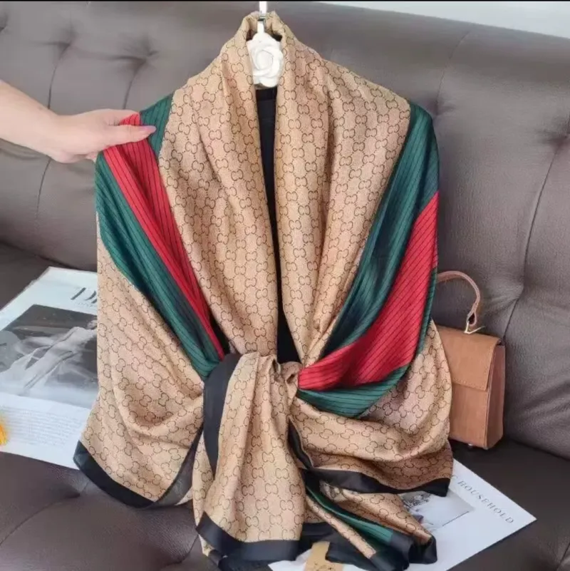 Printed Satin Silk Scarf for Neck, Hijab, Shawl or Bag