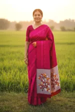 Cotton Screen Print Saree with Running Blouse, 12.5 Haath