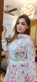 মেয়েদের AC কটন থ্রি পিস, বডি 42/44, পিওর কটন ওড়না