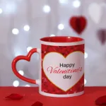 Heart Color রাউন্ড হ্যান্ডেল কাস্টম ফটো মগ (কফি, চা, পানি)