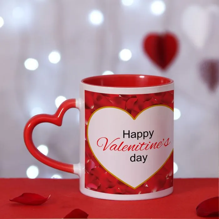 Heart Color রাউন্ড হ্যান্ডেল কাস্টম ফটো মগ (কফি, চা, পানি)