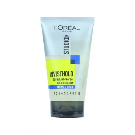 L'Oreal Studio Line 6 Invisi Hold নরমাল স্ট্রেংথ 24h ন্যাচারাল ক্লিয়ার হেয়ার জেল 150ml