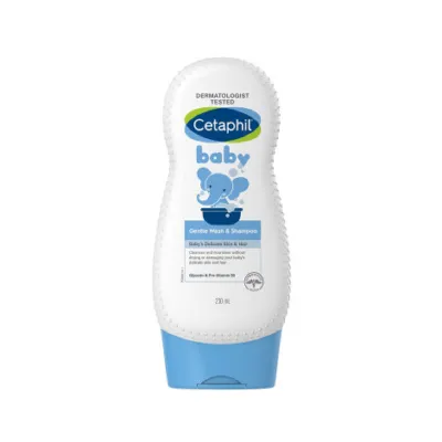 Cetaphil Baby জেন্টল ওয়াশ অ্যান্ড শ্যাম্পু 230ml, শিশুর ত্বক ও চুলের জন্য