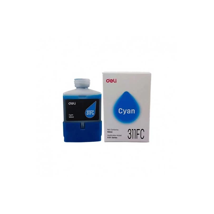 Deli 100 ml Cyan Ink Bottle for D311NW Printer