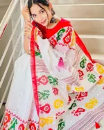 Screen Printed Modern Half Silk Saree for Women, No Blouse