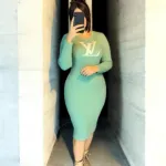 Unique Collection রোল নেক মিডি ড্রেস