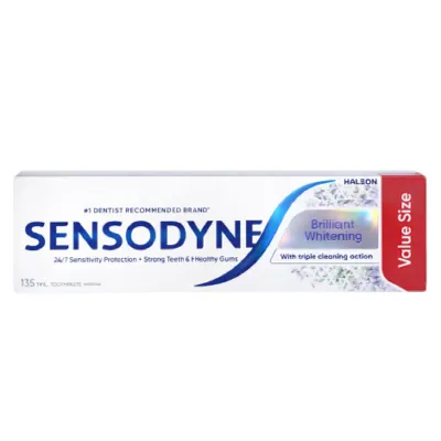 Sensodyne ব্রিলিয়ান্ট হোয়াইটেনিং ট্রিপল ক্লিনিং অ্যাকশন টুথপেস্ট 135 মিলি
