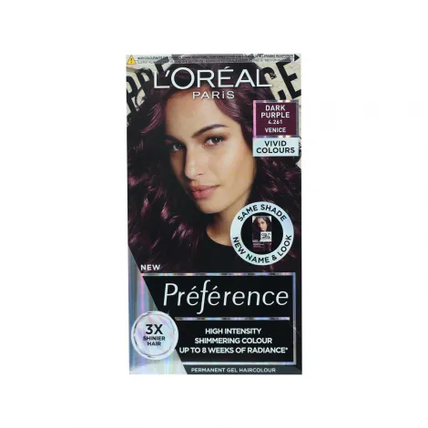 L'Oreal Preference Les Vivids শিমারিং হেয়ার কালার - 4.261 Dark Purple (গাঢ় বেগুনি)