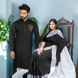 প্রিমিয়াম কাপল সেট – ম্যাচিং শাড়ি ও পাঞ্জাবি