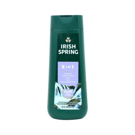 Irish Spring 5-ইন-1 24 ঘণ্টা ডিওডোরাইজার বডি ওয়াশ ও শ্যাম্পু 591 মিলি