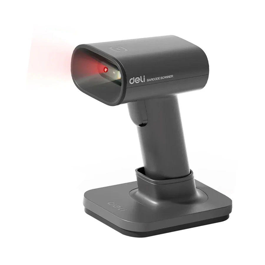 Deli ES228WB 1D/2D Wireless Gray Barcode Scanner