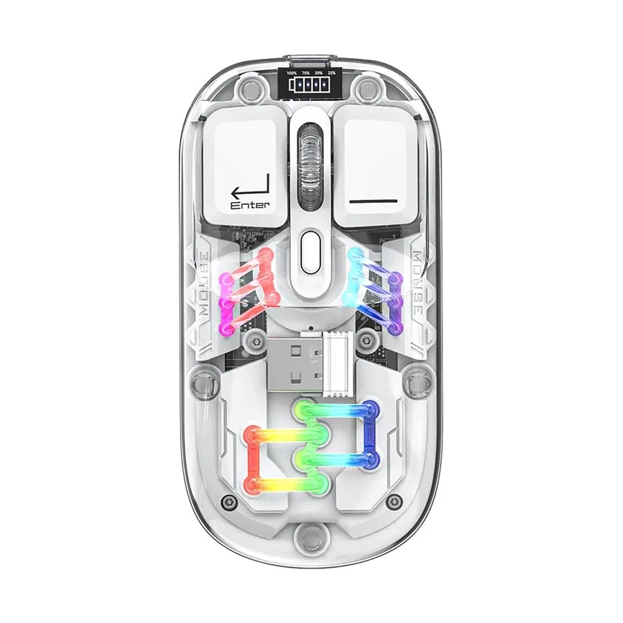 Pc Power Obsidian PGM-P7 WH Wireless White Transparent Mouse