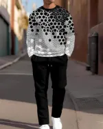 Men's 160 GSM Mesh Jersey Full Sleeve T-Shirt and Trouser Set
