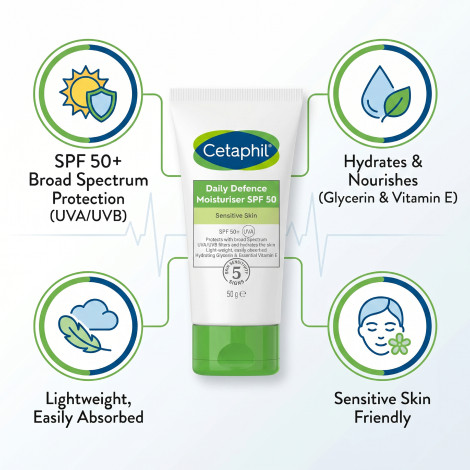 Cetaphil Daily Defence SPF 50 Plus ময়েশ্চারাইজার 50g