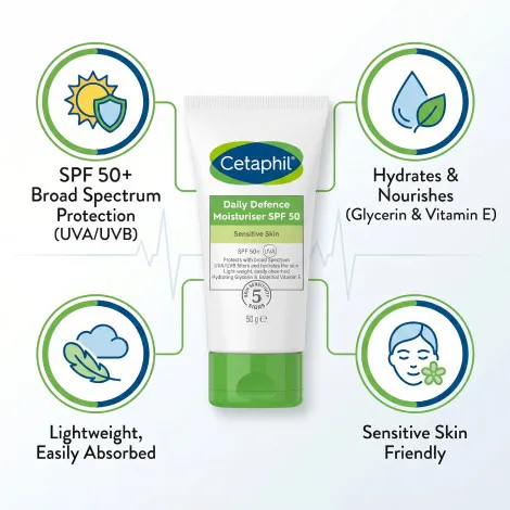 Cetaphil Daily Defence SPF 50 Plus ময়েশ্চারাইজার 50g
