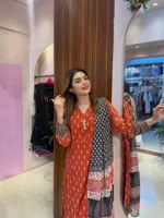 জর্জেট ডিজিটাল প্রিন্ট থ্রি পিস, ইনার সহ পান্ট, M থেকে XXL