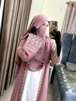 এমব্রয়ডারি আবায়া বোরকা কোটি ও হিজাবসহ, ঘের 200