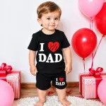 I ❤️ DAD কালো ছেলেদের সামার টু-পিস সেট