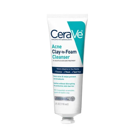 CeraVe Acne ক্লে-টু-ফোম ক্লেনজার 118ml