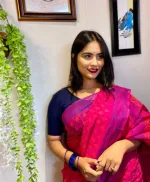 Half Silk Block Print Saree with Running Blouse Piece, 13 Haath