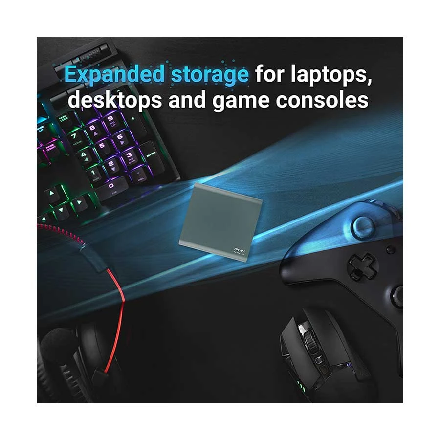 PNY Pro Elite 500GB USB 3.1 Gen 2 Black Portable External SSD