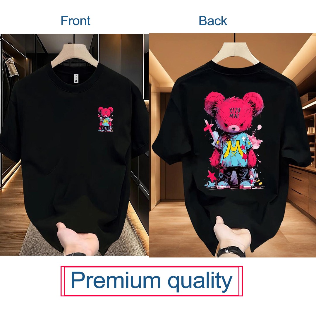 Men's and Women's DTF Print Drop Shoulder T-Shirt, 6 Colour Choices