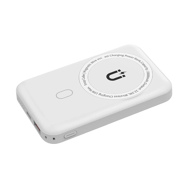 Wiwu Snap Cube 10000mAh 22.5W ম্যাগনেটিক ওয়্যারলেস পাওয়ার ব্যাংক (সাদা)