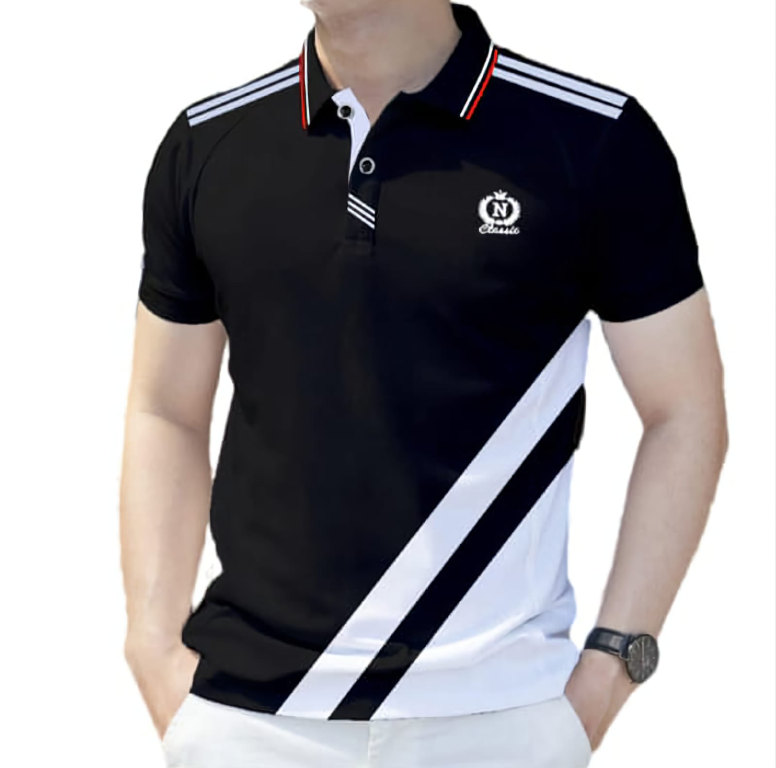 ছেলেদের নিট কটন হাফ স্লিভ পোলো শার্ট 190 GSM, 2 রং