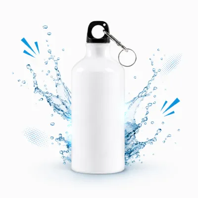 INTE-7801 অ্যালুমিনিয়াম ওয়াটার বোতল 500ml - সাদা