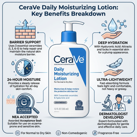 CeraVe ডেইলি ময়েশ্চারাইজিং লোশন নরমাল টু ড্রাই স্কিন 355ml