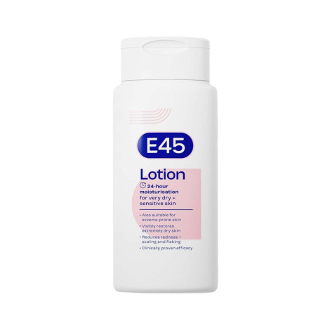 E45 24 ঘণ্টা ময়েশ্চারাইজিং লোশন – শুষ্ক ও সংবেদনশীল ত্বকের জন্য 200ml (Spain)