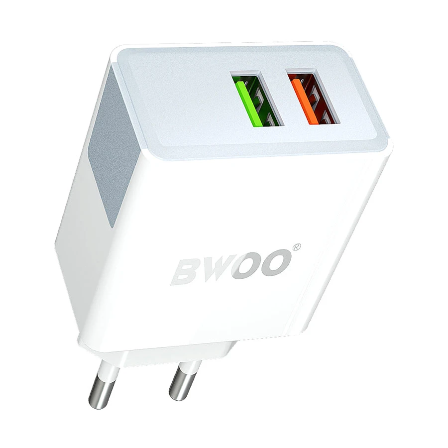 Bwoo BO-CDA132 QC3.0 Dual USB Wall Charger White (EU)