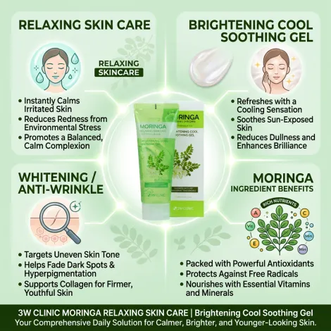 3W Clinic মরিঙ্গা ব্রাইটেনিং কুল সুদিং জেল 160ml