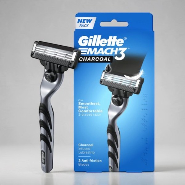 Gillette Mach3 Charcoal 3 ব্লেডের রেজার
