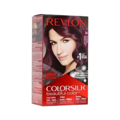 Revlon কালারসিল্ক হেয়ার কালার - 34 Deep Burgundy