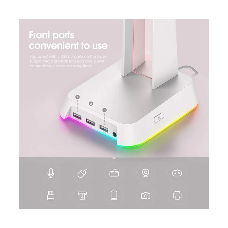 ONIKUMA ST-2 RGB White Gaming Headphone Stand