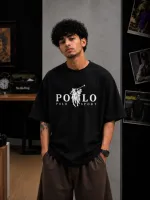 Men's Pure Cotton Drop Shoulder T-Shirt with DTF Print