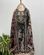 সামনে আড়ির কাজ করা মাইক্রোস্টিচ থ্রি-পিস
