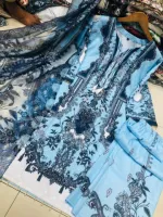Women's Sequin Embroidery Digital Print Three Piece, 3 Colours